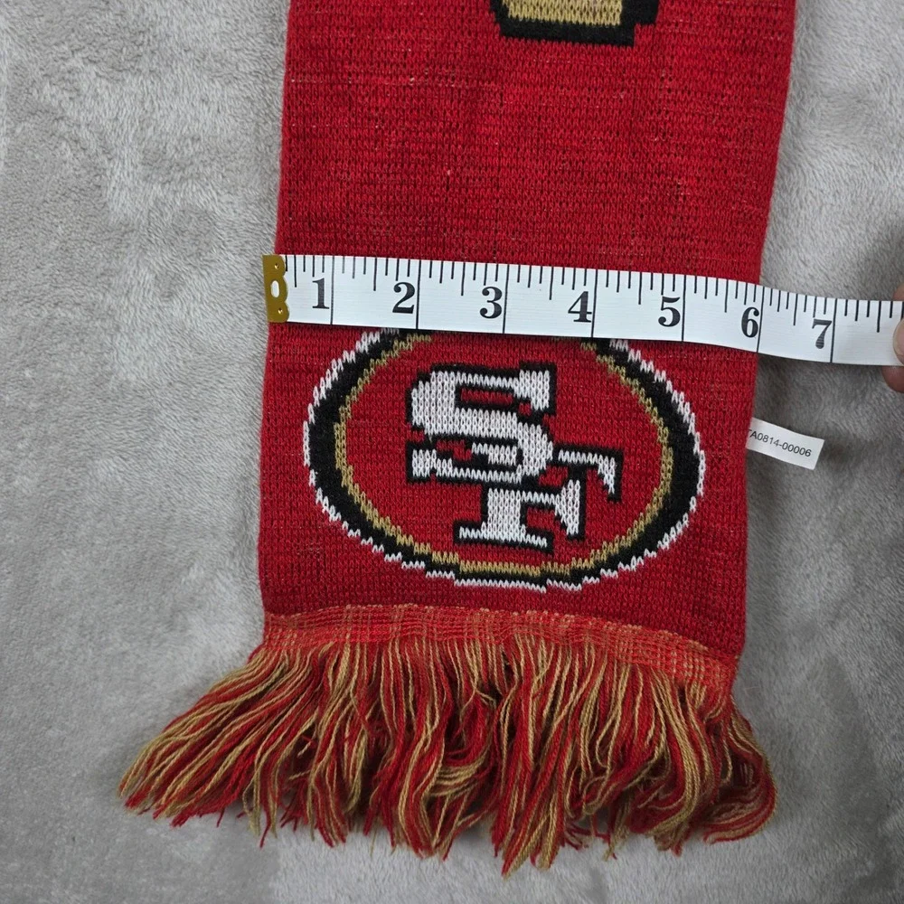 San Francisco‎ 49ers NFL Knit Scarf Red Gold White SF Logo Fringe